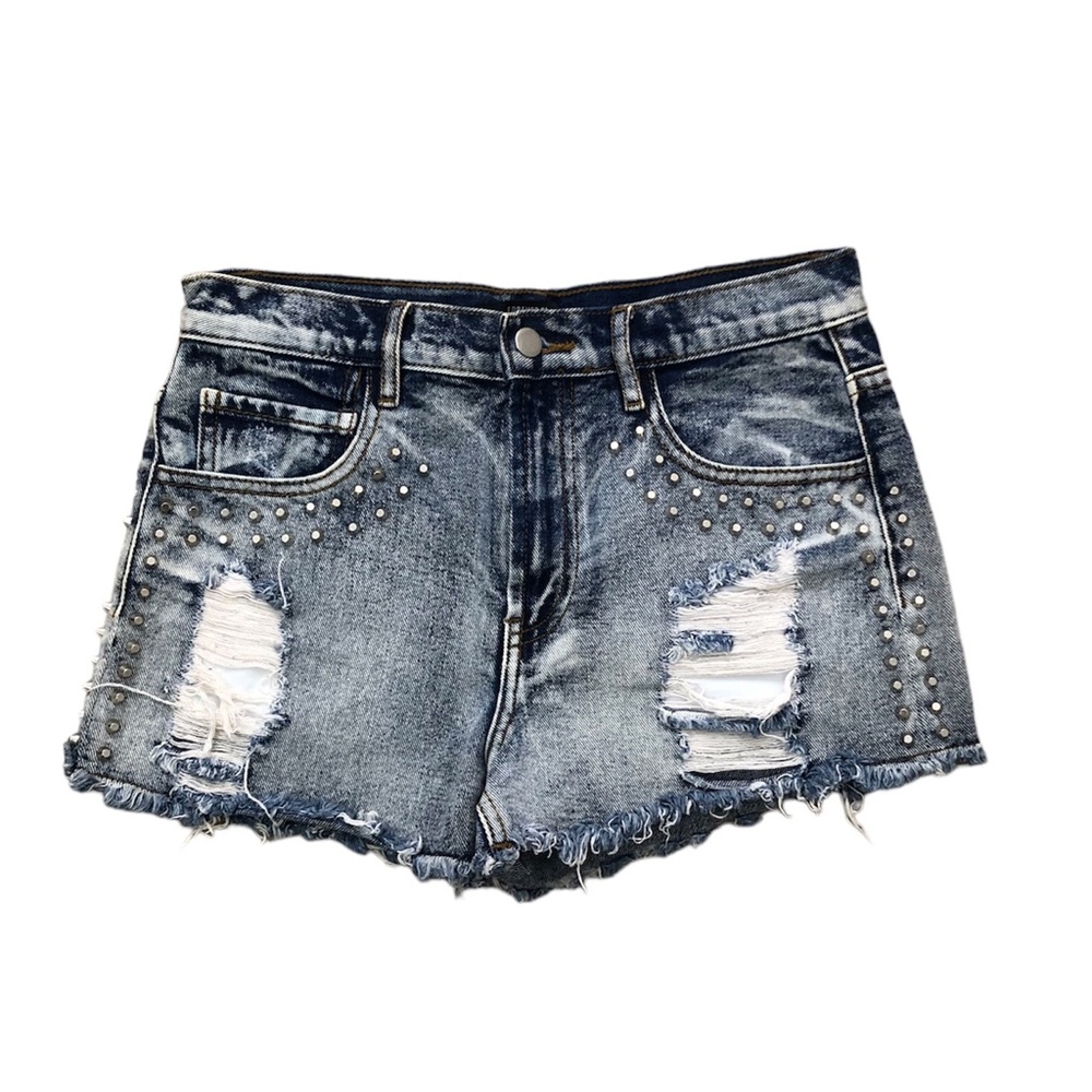Studded Distressed Denim/Jean Shorts- Size 26